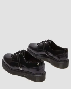 Zeffir 5-Ösen Leder Bex Schuhe in Schwarz