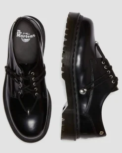 Zeffir 5-Ösen Leder Bex Schuhe in Schwarz